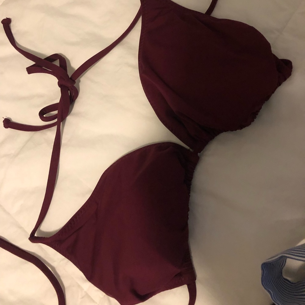 Maroon bikini swim top